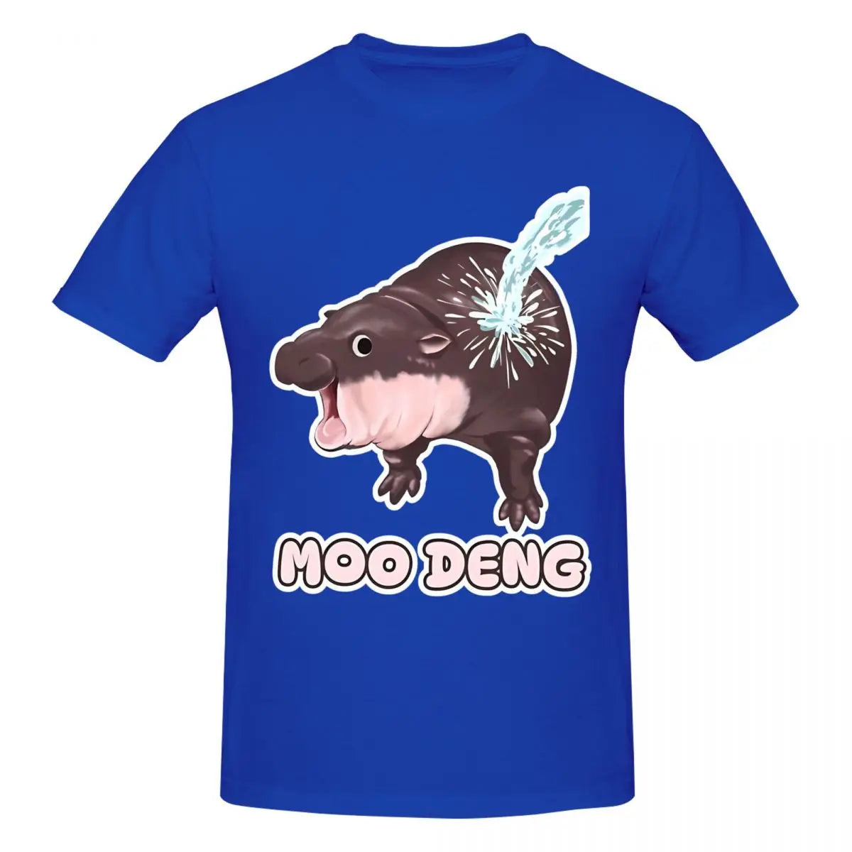Awesome Cotton Crew Neck Short Sleeve Men Baby Hippo Gift Tee Shirt Moo Deng