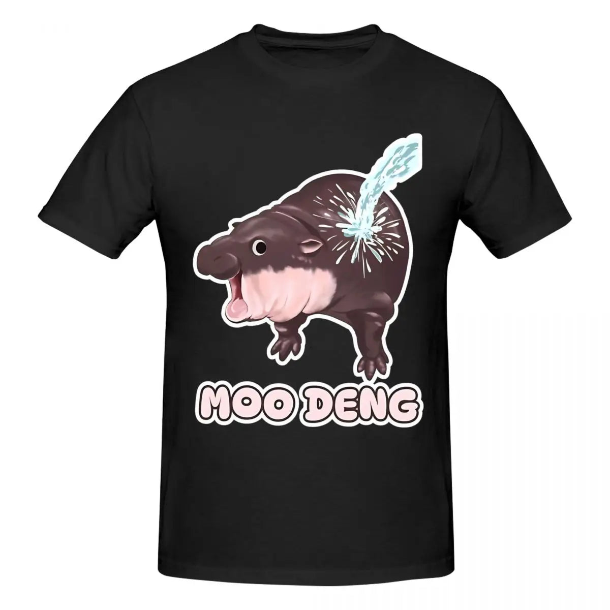 Awesome Cotton Crew Neck Short Sleeve Men Baby Hippo Gift Tee Shirt Moo Deng