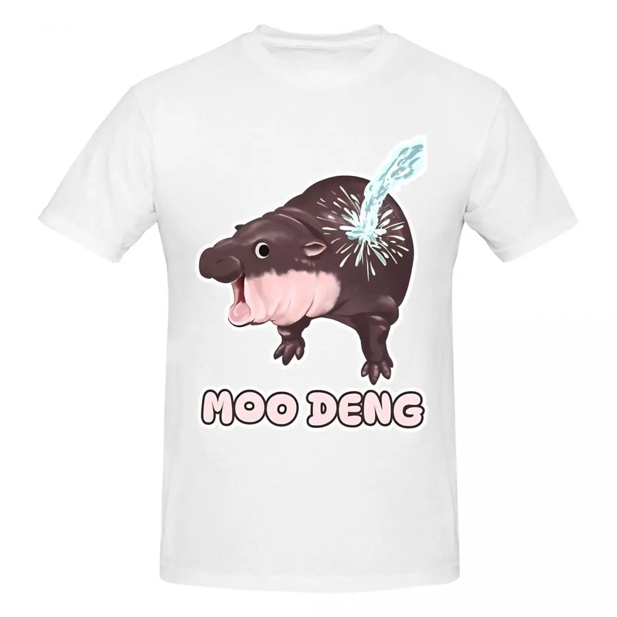 Awesome Cotton Crew Neck Short Sleeve Men Baby Hippo Gift Tee Shirt Moo Deng