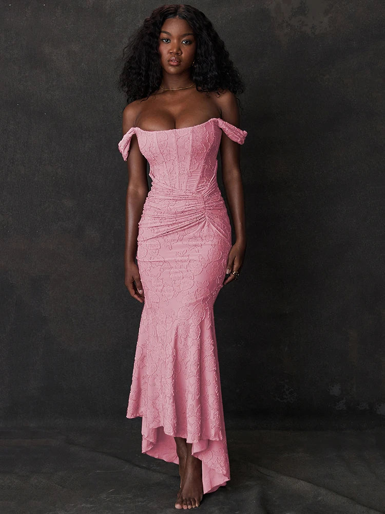 Off-shoulder Sleeveless Bodycon Club Party Maxi Dress