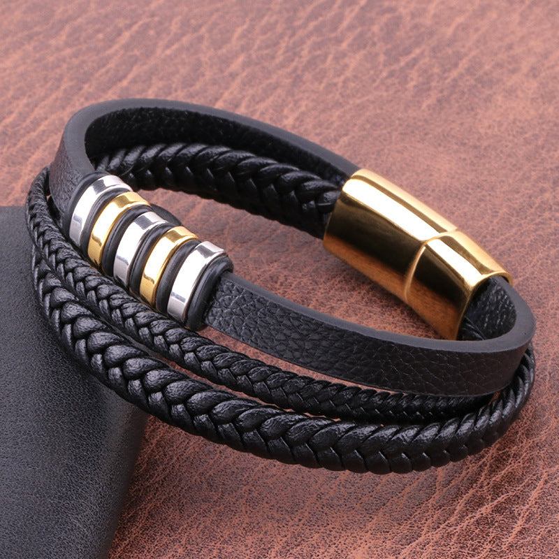 Multi Layers Braids Leather Bracelet
