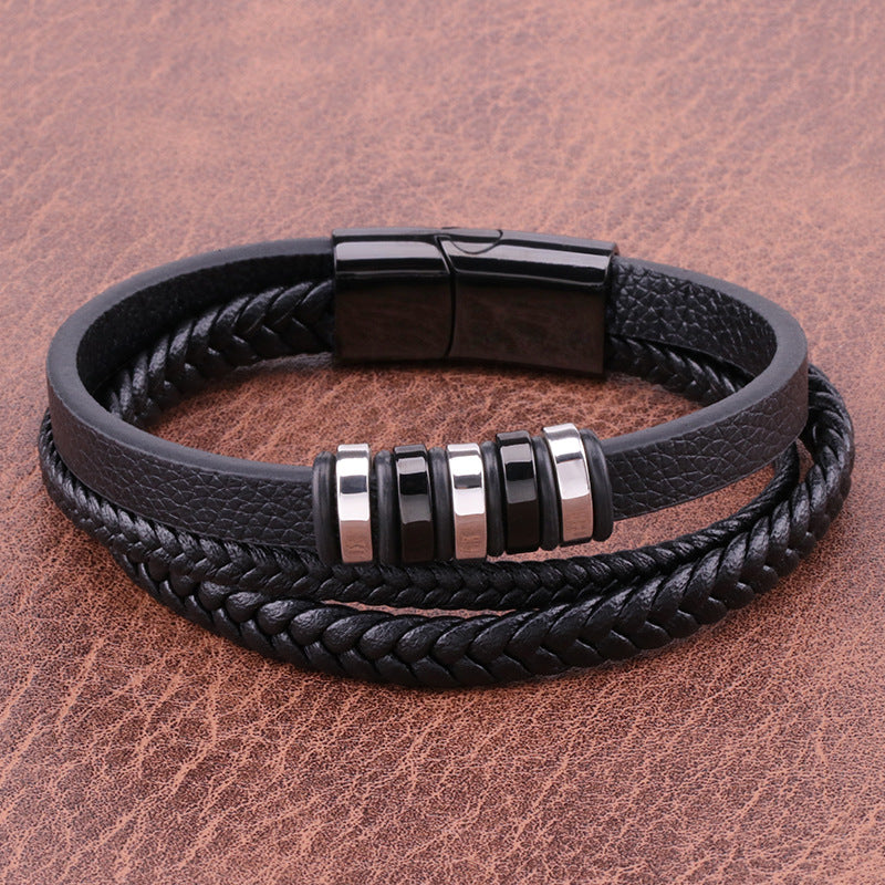 Multi Layers Braids Leather Bracelet