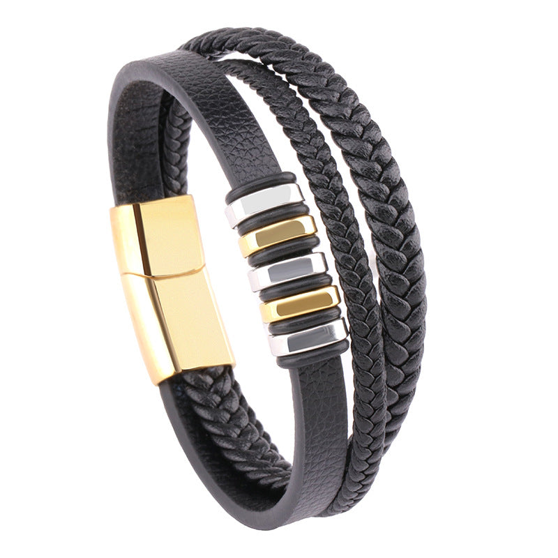 Multi Layers Braids Leather Bracelet
