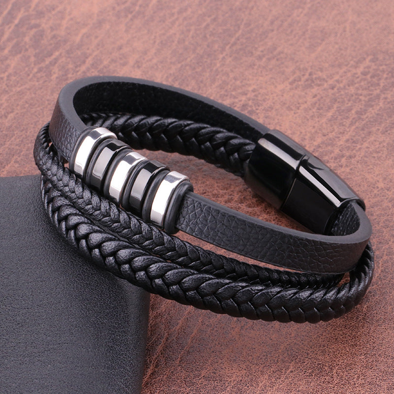 Multi Layers Braids Leather Bracelet