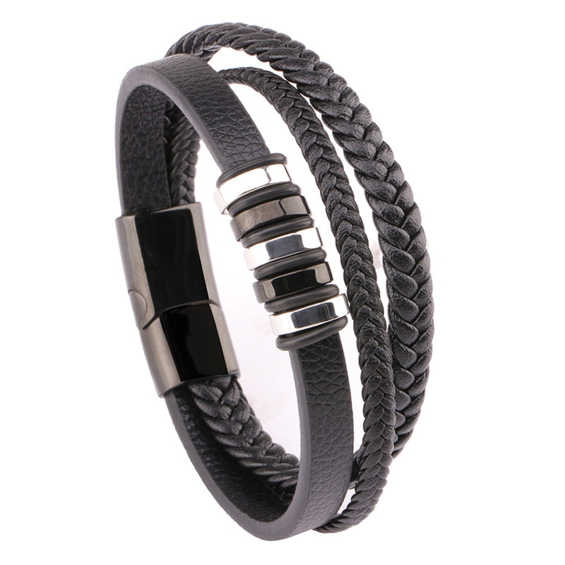 Multi Layers Braids Leather Bracelet
