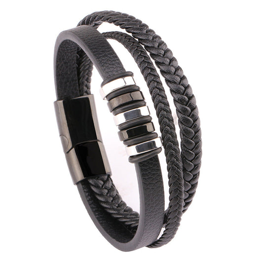 Multi Layers Braids Leather Bracelet