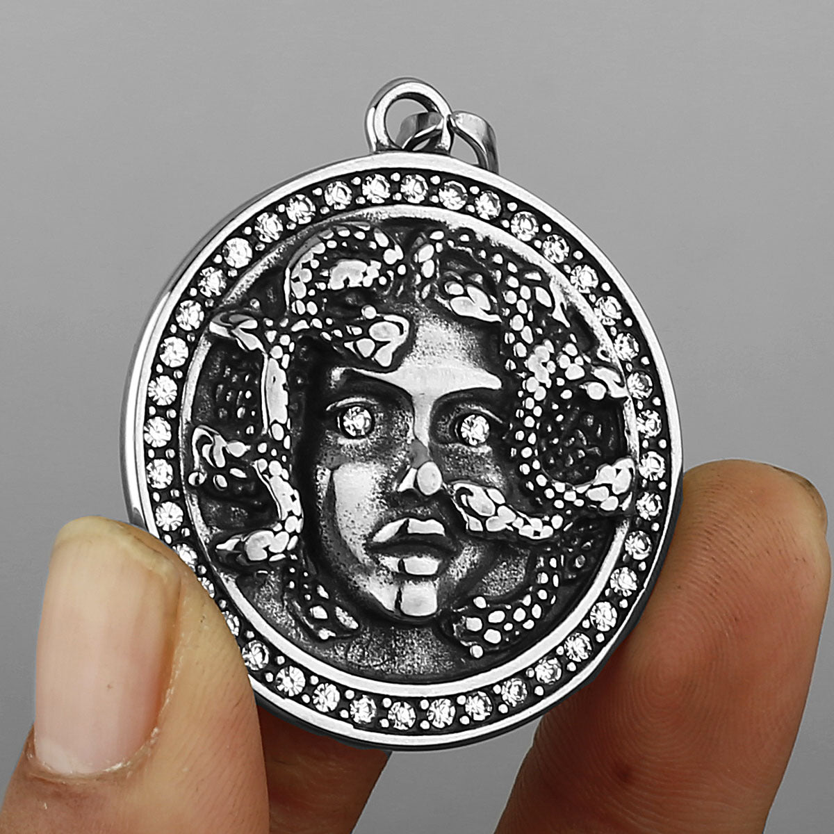 Mythical Snake Head Medusa Diamond Necklace