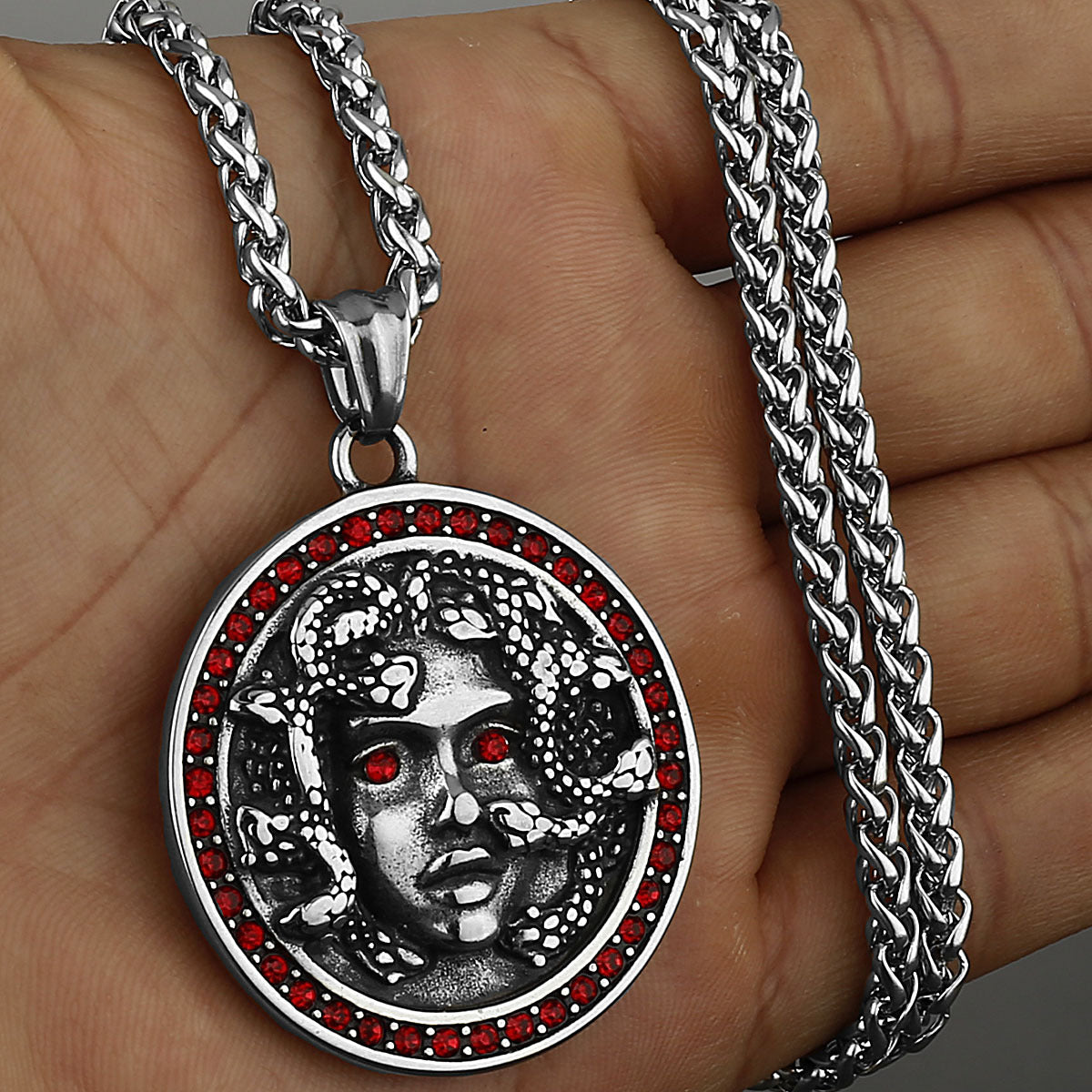 Mythical Snake Head Medusa Diamond Necklace