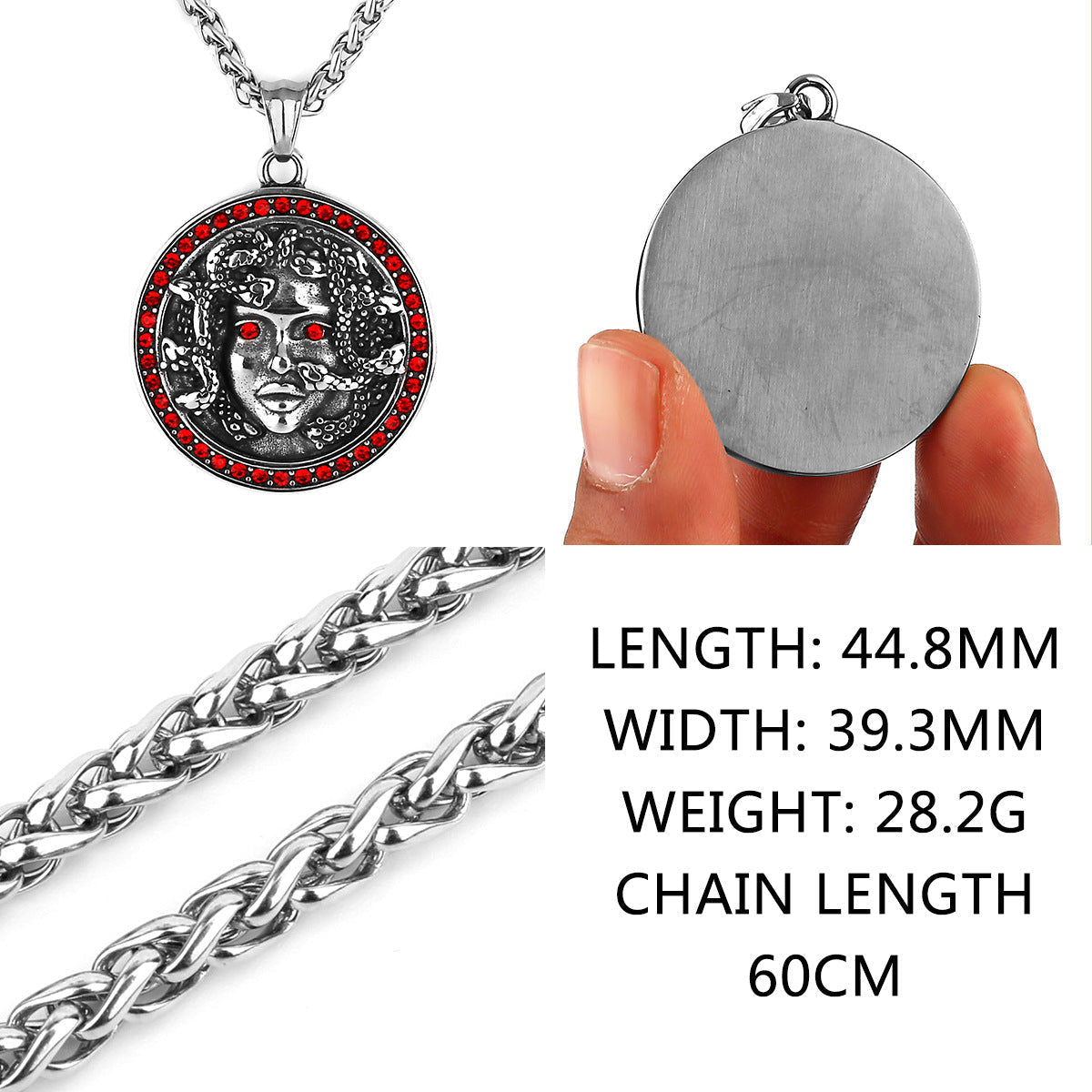 Mythical Snake Head Medusa Diamond Necklace