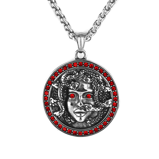 Mythical Snake Head Medusa Diamond Necklace