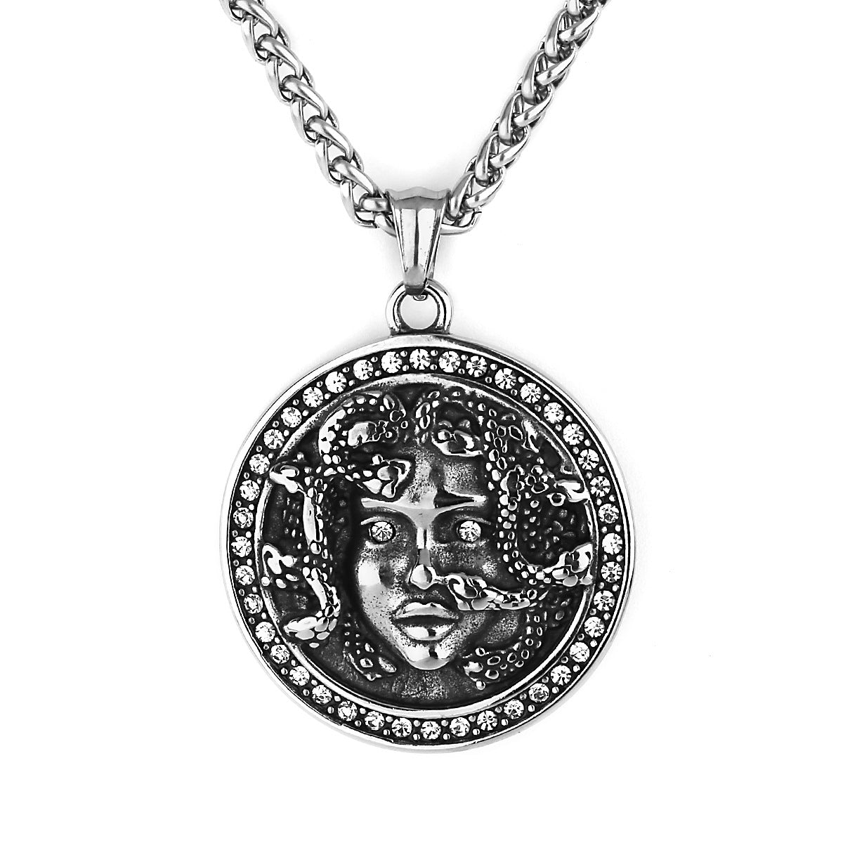Mythical Snake Head Medusa Diamond Necklace