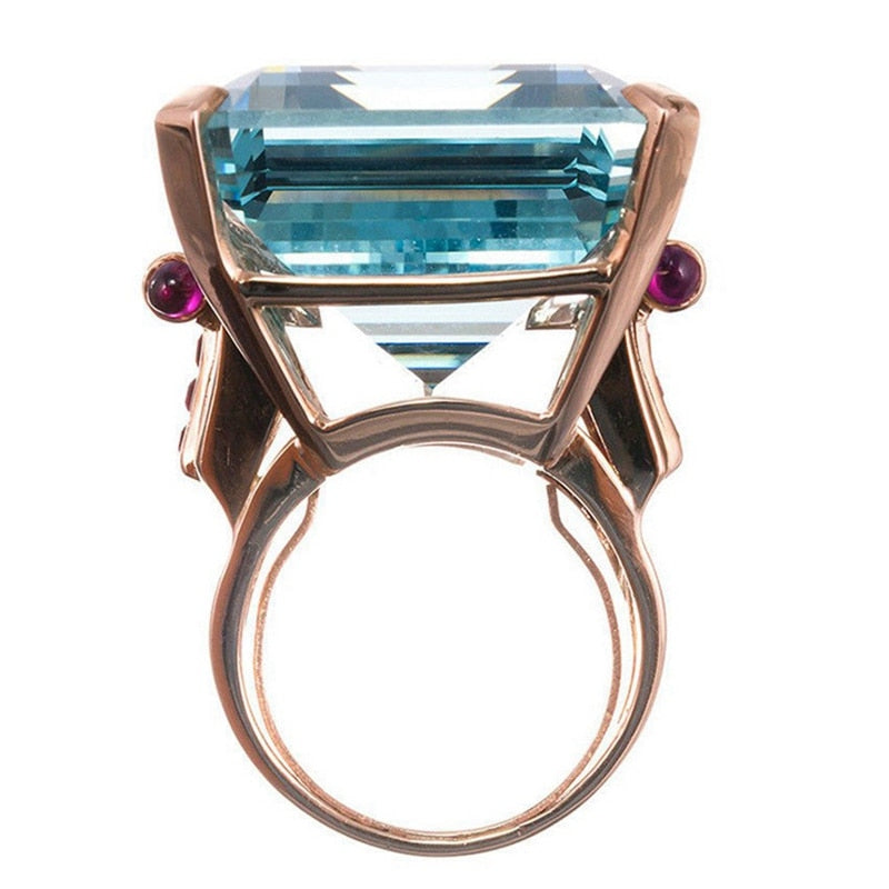 Naali Blue Cubic Cocktail Ring