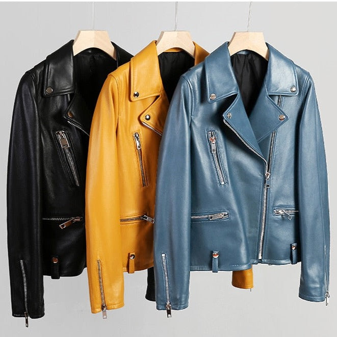 Nadia Faux Leather Biker Jacket - 3 Colors