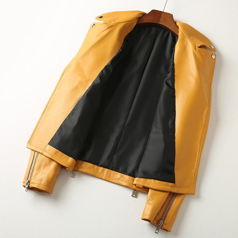 Nadia Faux Leather Biker Jacket - 3 Colors