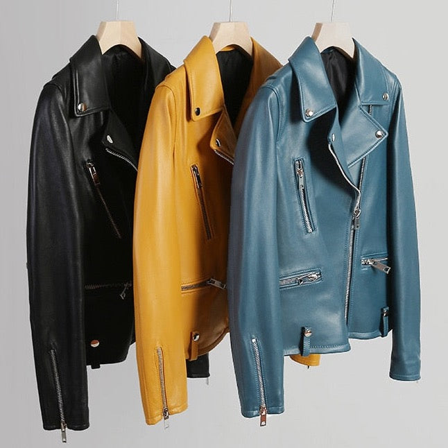 Nadia Faux Leather Biker Jacket - 3 Colors