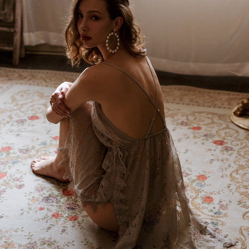 Nadia Floral Lace Night Slip Dress