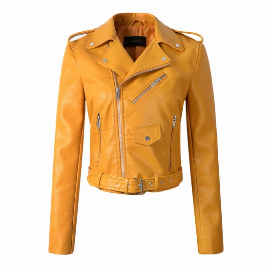 Natalie Faux Leather Cropped Motorcycle Jackets - 5 Colors