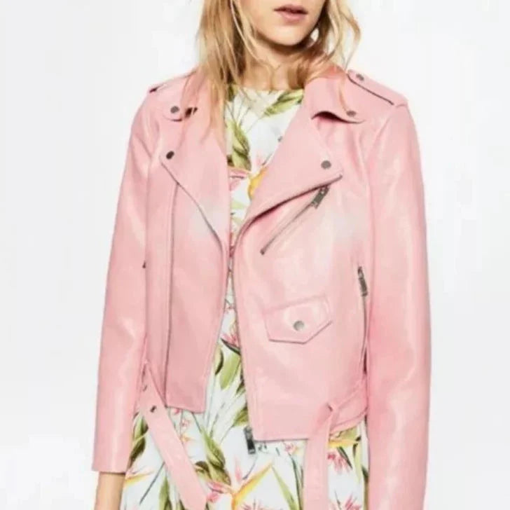 Natalie Faux Leather Cropped Motorcycle Jackets - 5 Colors