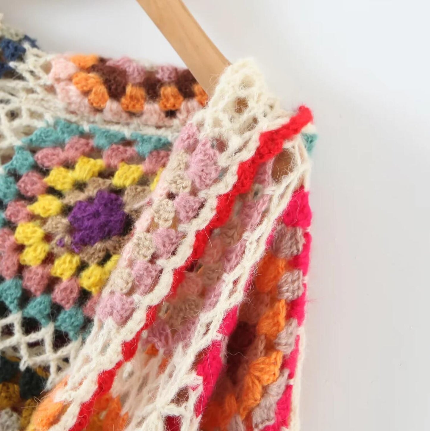 Nayla Bohemian Crochet Patchwork Hooded Cardigan