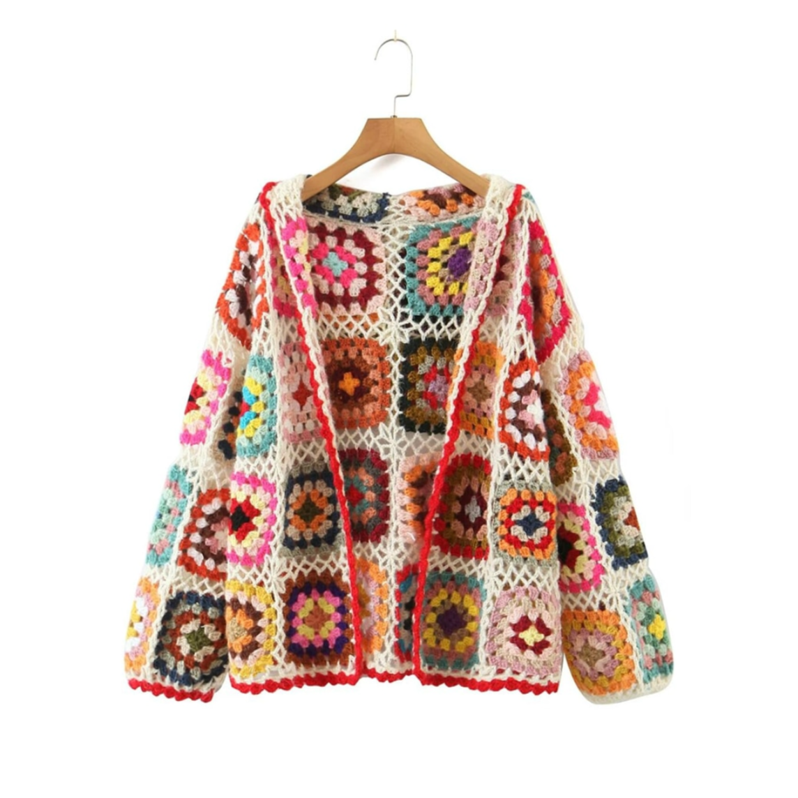 Nayla Bohemian Crochet Patchwork Hooded Cardigan