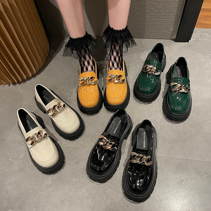 Nellie Round Toe Chunky Lolita Platform Loafers - 4 Colors