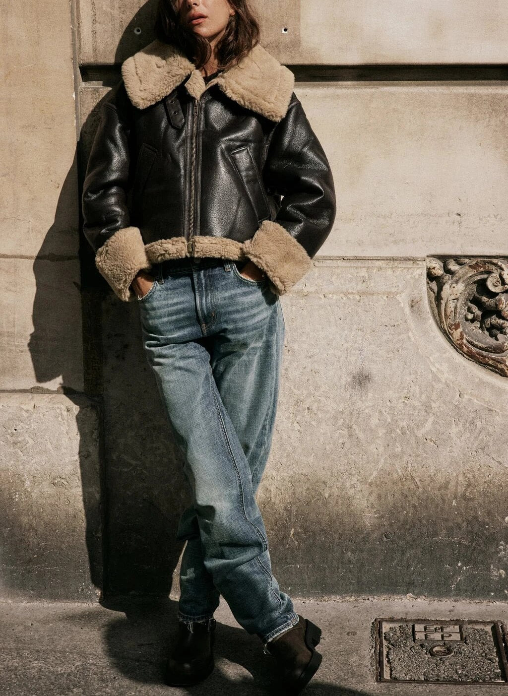 Nema Shearling Mustang Bomber Jacket