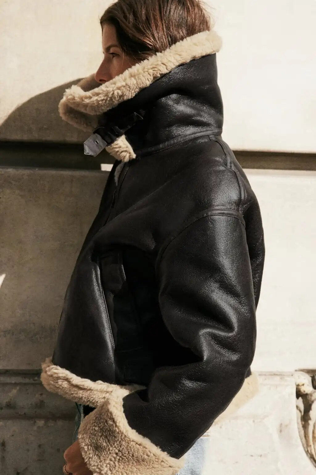 Nema Shearling Mustang Bomber Jacket