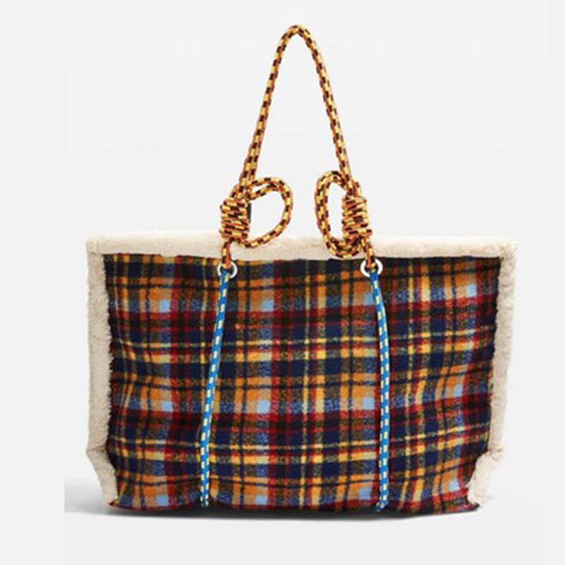 Nesma Ropework Jumbo Felt Tartan Totes