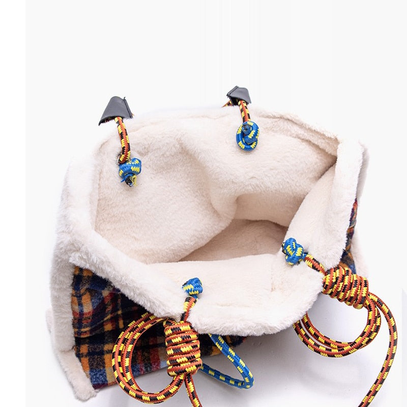 Nesma Ropework Jumbo Felt Tartan Totes