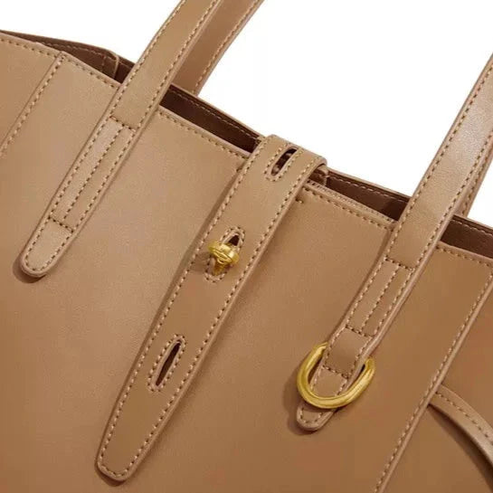 Niamh Elegant Trapezoid Belted Bucket Totes