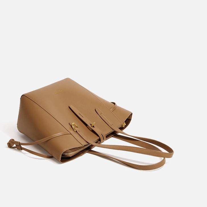 Niamh Elegant Trapezoid Belted Bucket Totes