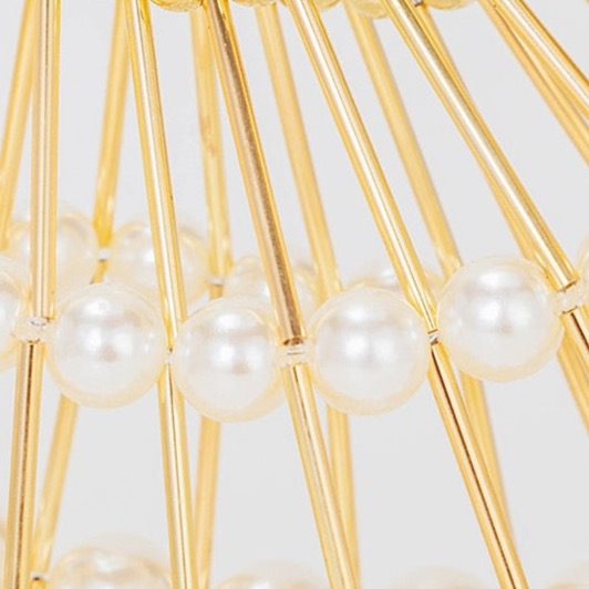 Nimue Pearl Beaded Golden Fan Evening Bag