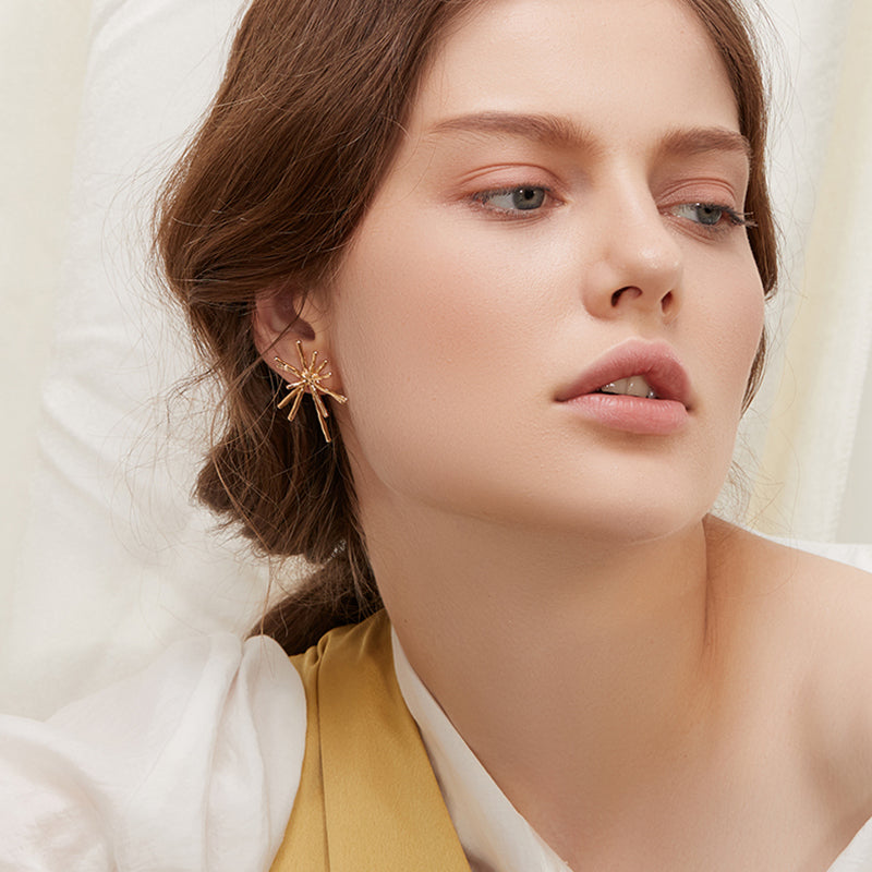 Nina Starburst Stud Earrings - Gold or Silver