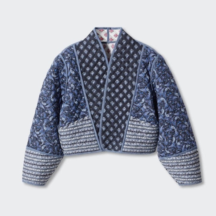 Nitah Bohemia Quilted Reversible Cropped Cotton Jacket