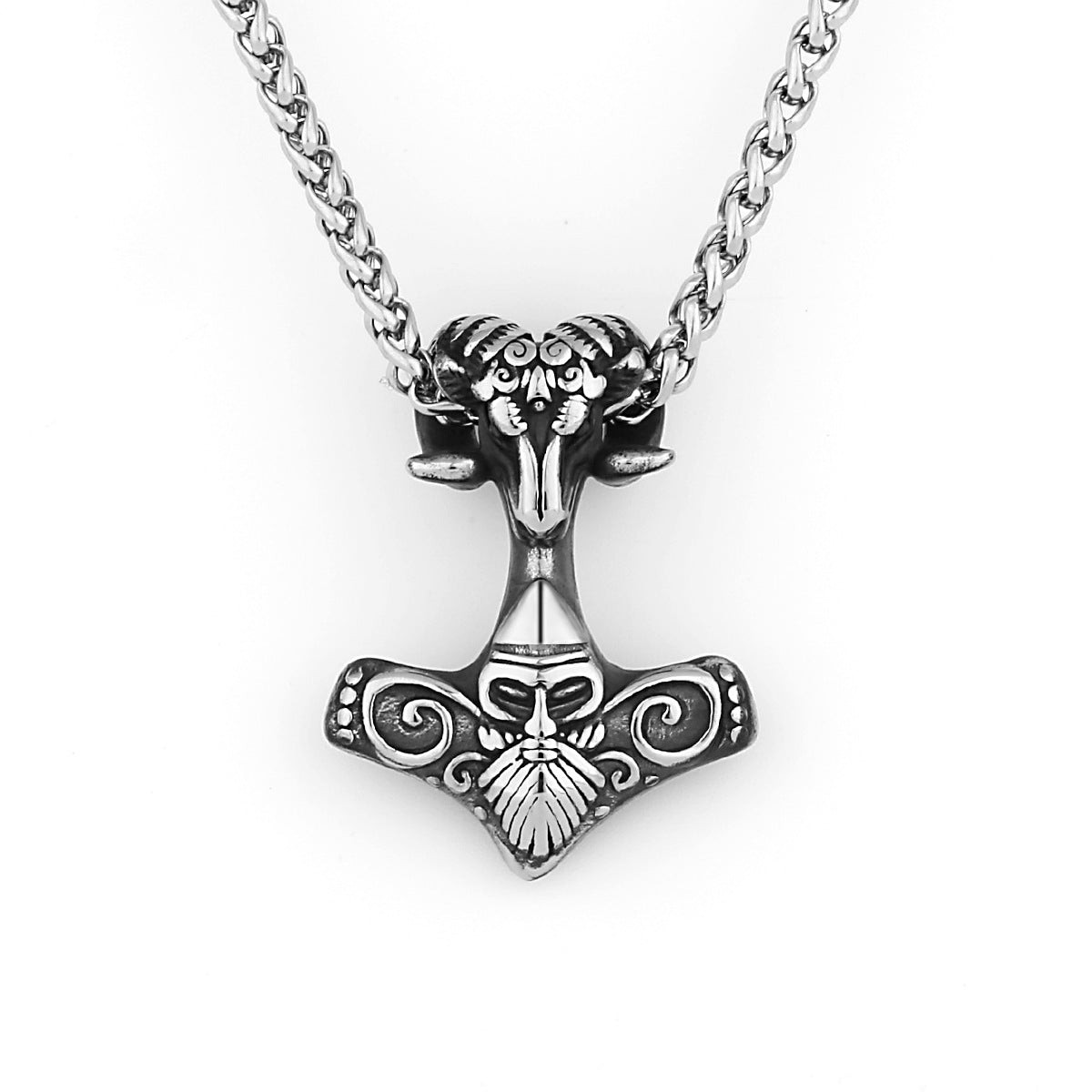 Nordic Viking Head Necklace