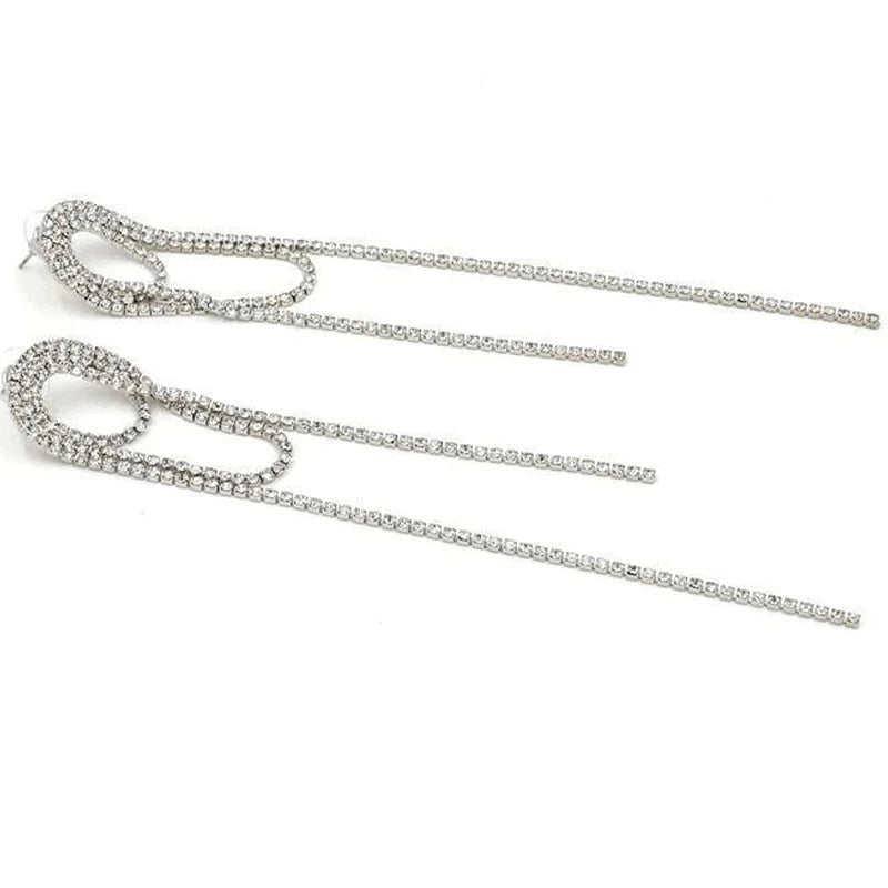 Norma Rhinetone Tassel Earrings - 2 Colors