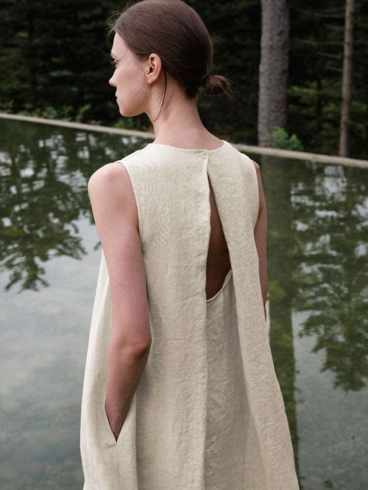 Backless Hollow Vest Maxi Skirt