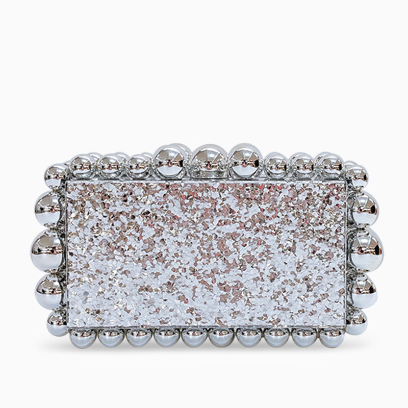 Zahra Acrylic Oblique Clutch Bag