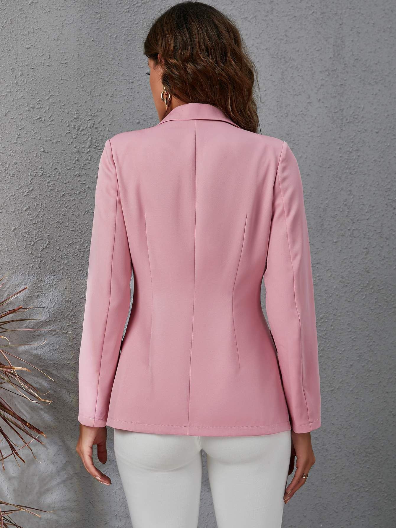 Collar Slim Solid Color Blazer