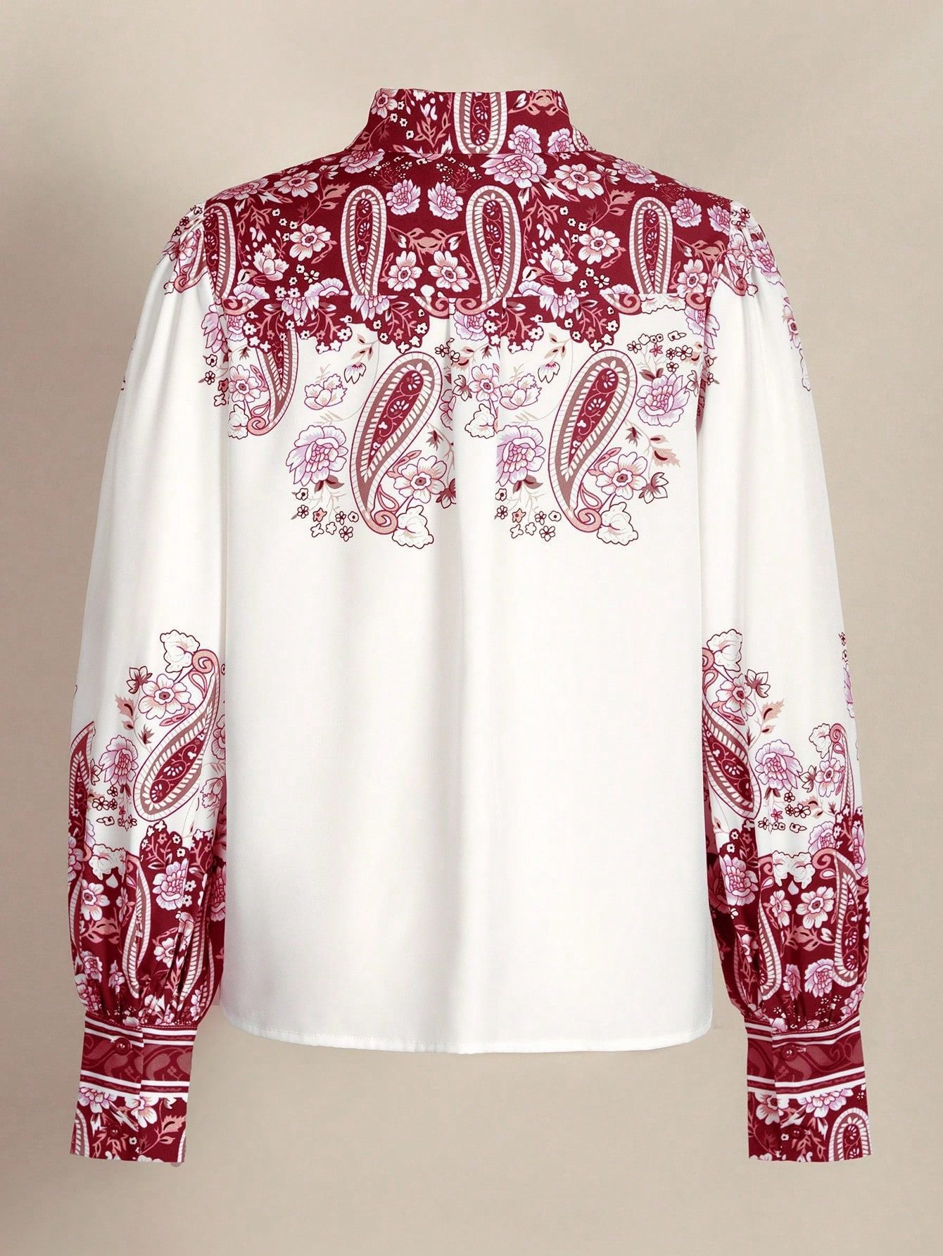 Coline Vintage Print Puff Sleeve Victorian Blouse