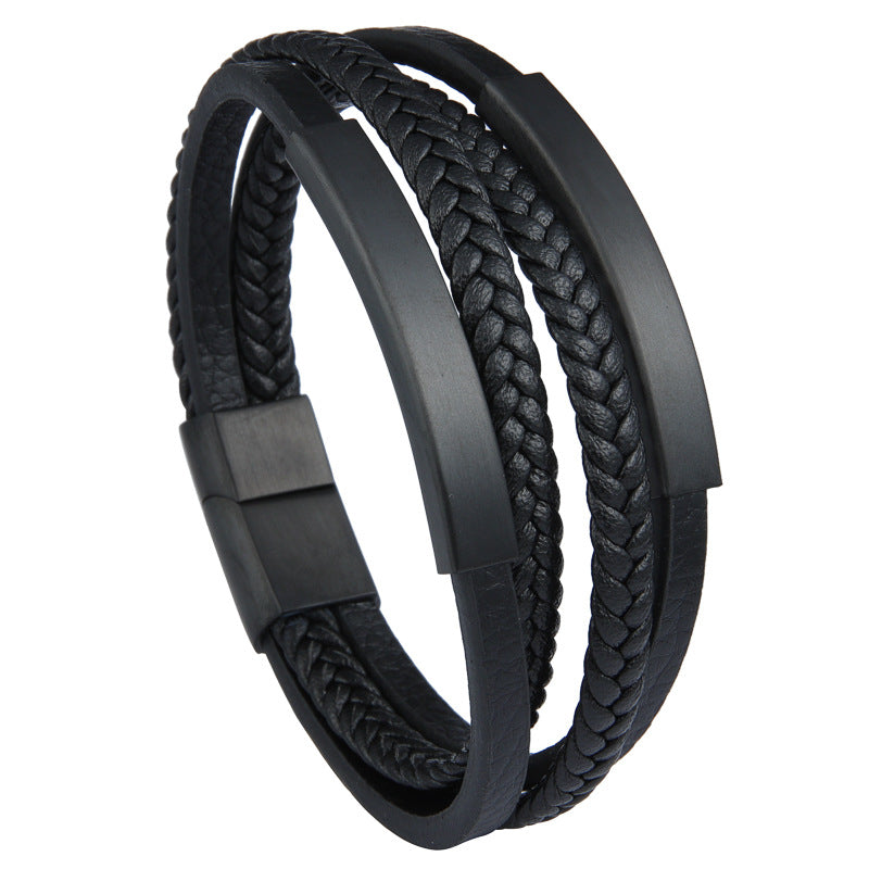 Multi Braids Leather Bracelet