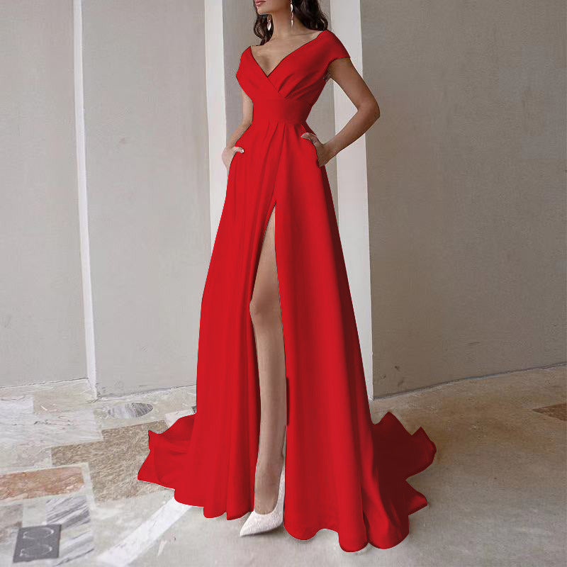 Temperament Ruffle Evening Dress