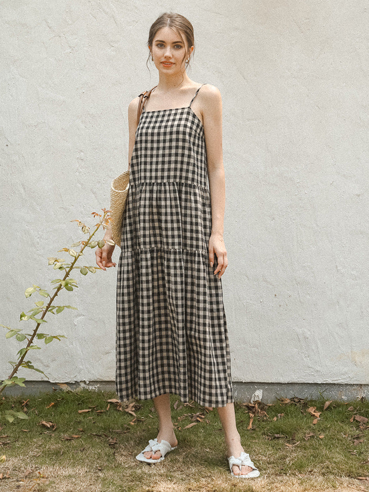 Maxi Dress in Otter Gingham