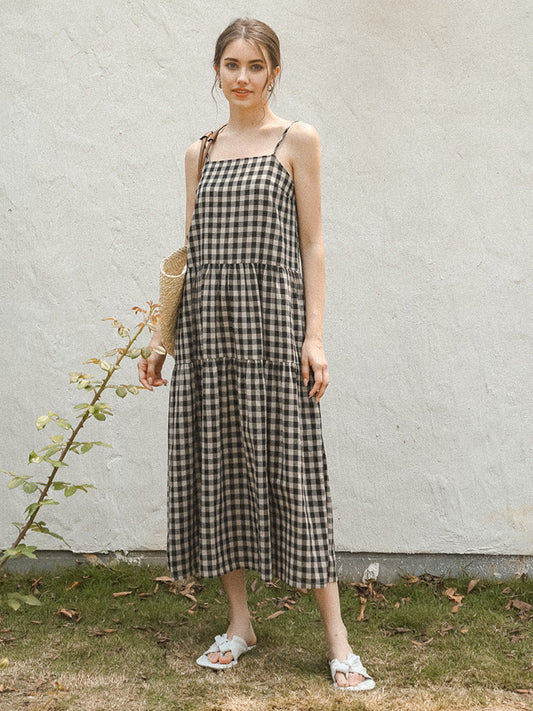 Maxi Dress in Otter Gingham