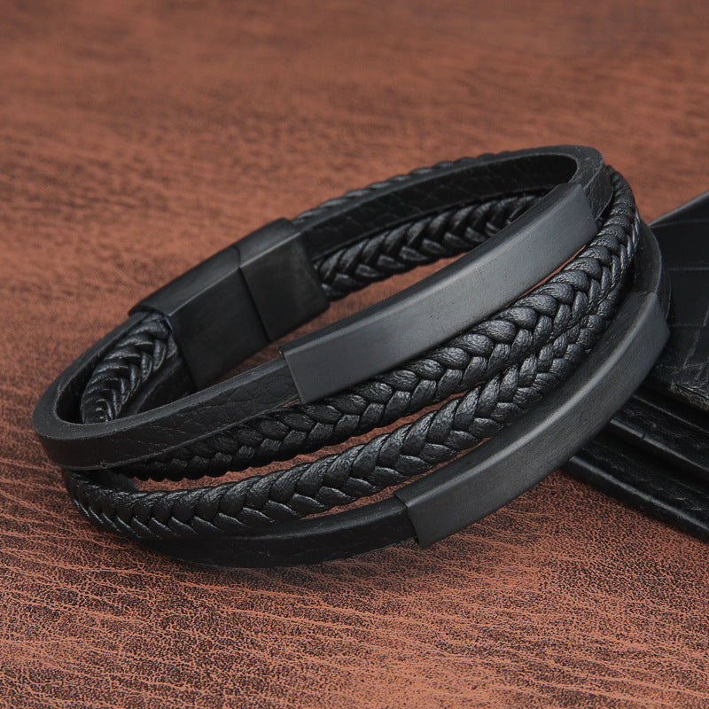 Multi Braids Leather Bracelet