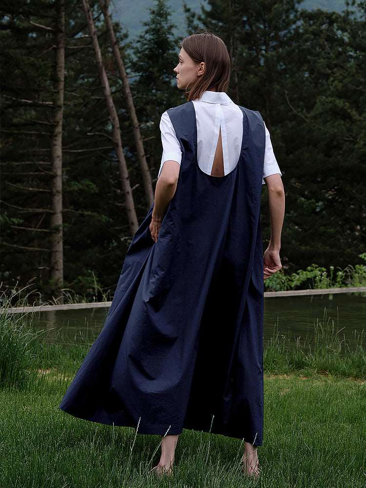 Backless Hollow Vest Maxi Skirt