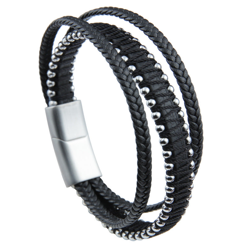 Beads and Lacing Leather Bracelet