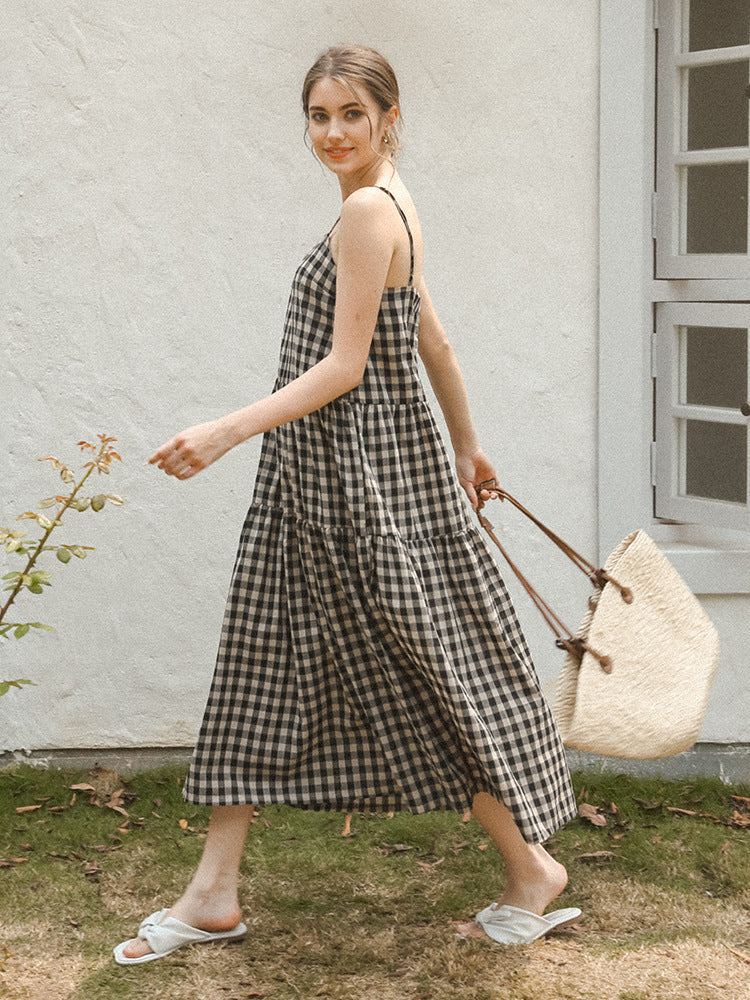 Maxi Dress in Otter Gingham