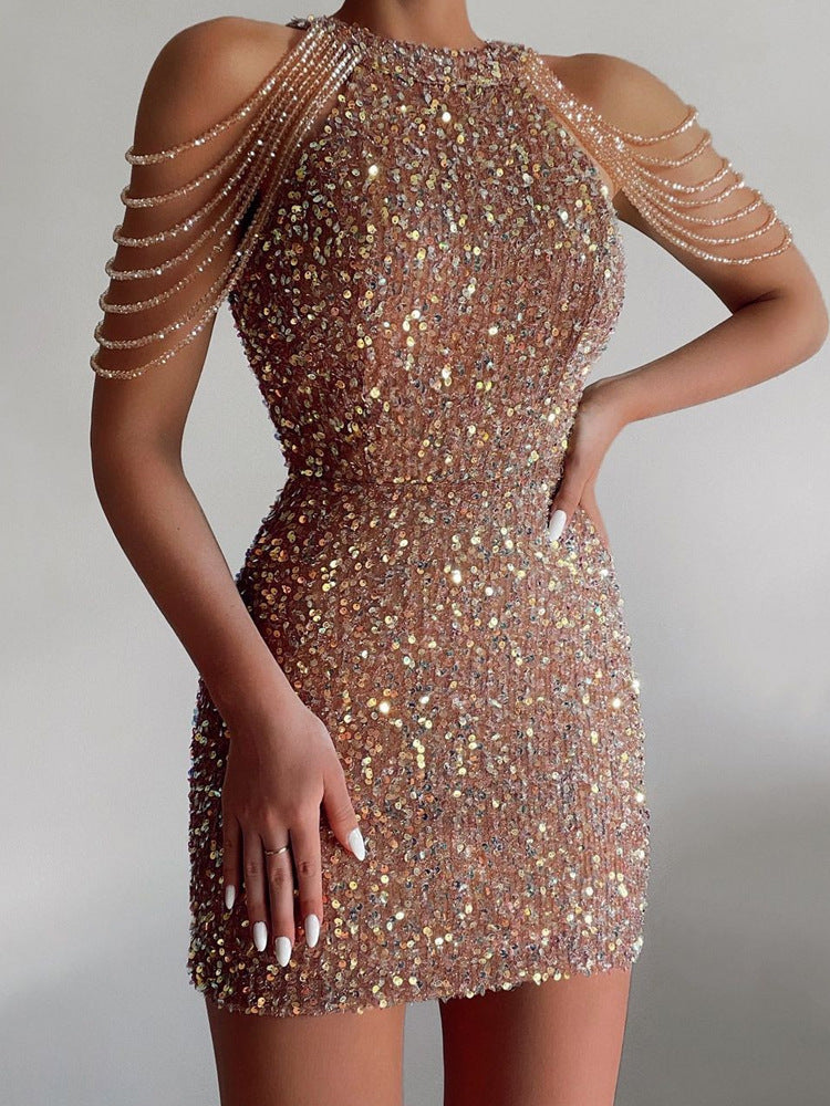 Crystal Tassel Sequins Dress
