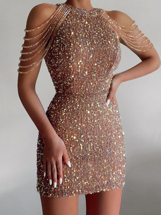 Crystal Tassel Sequins Dress